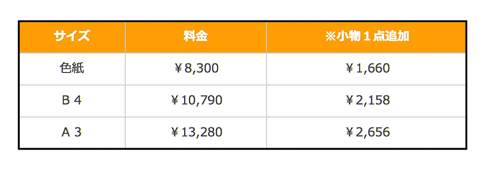 料金表